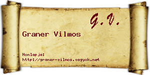 Graner Vilmos névjegykártya